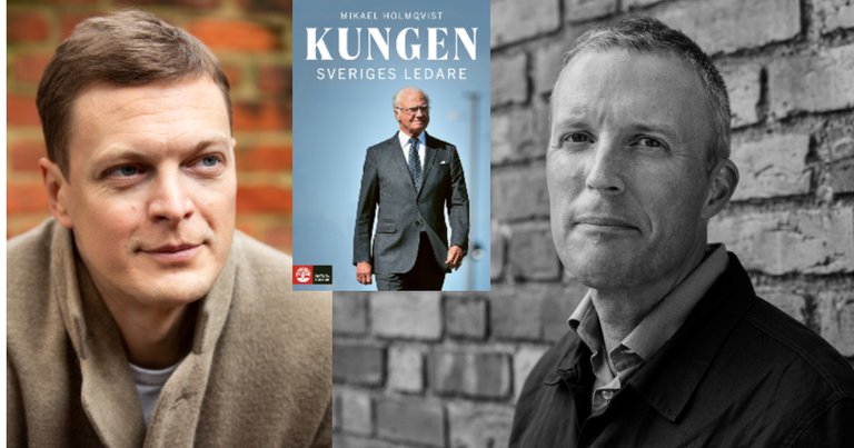 Mikael Holmqvist, Björn af Kleen och omslaget av boken "Kungen Sveriges ledare".