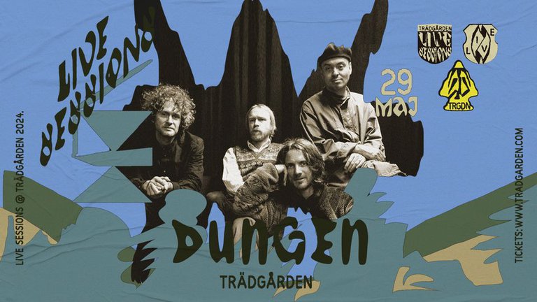 Informationen om evenemanget och ett foto på musikerna.