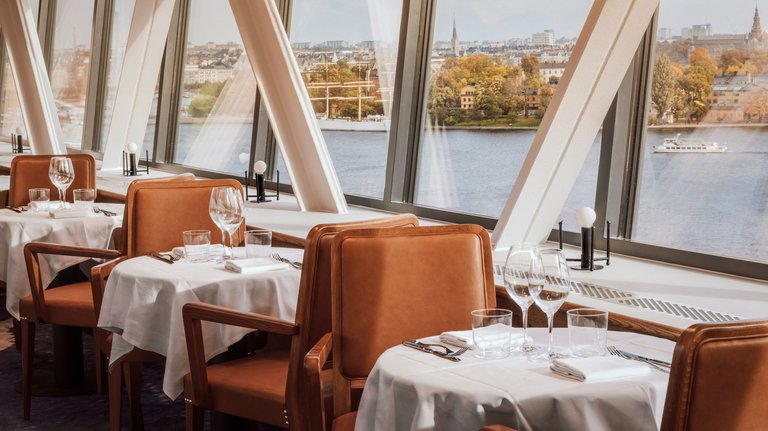 Restauranger i Stockholm. Utsikten från matsalen på Gondolen.