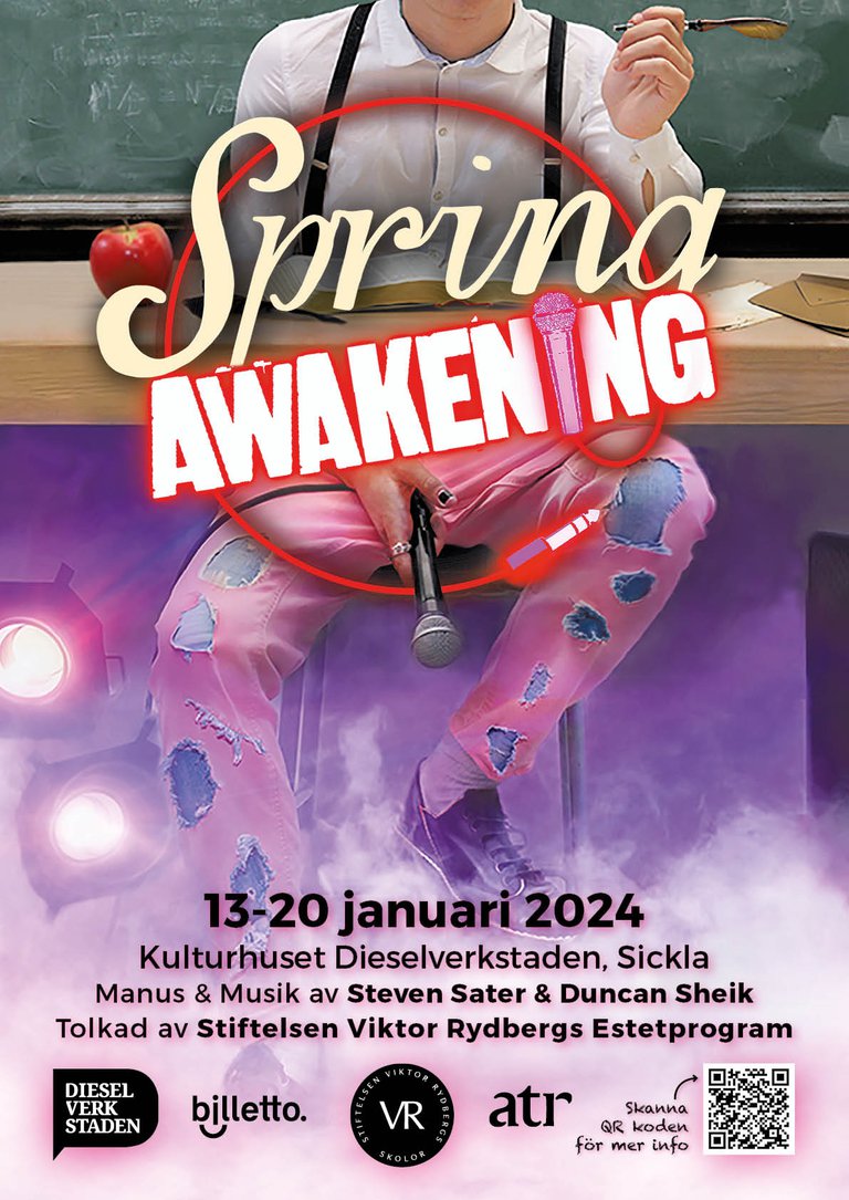 Informationen om evenemanget. En artist med en mikrofon.