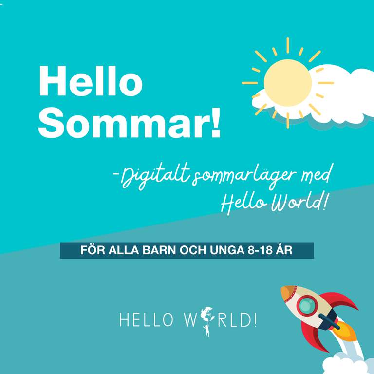 Informationen om evenemanget på bakgrunden med himmel, sol, moln och rymdracket.
