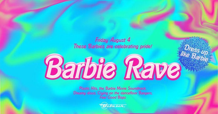 Klubbar i Stockholm. Poster för Barbie Rave i Stockholm.