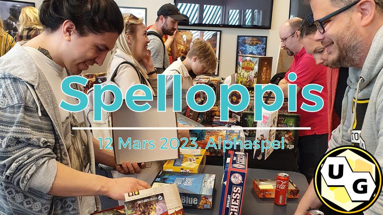 Säljare och kunder på en spelloppis.