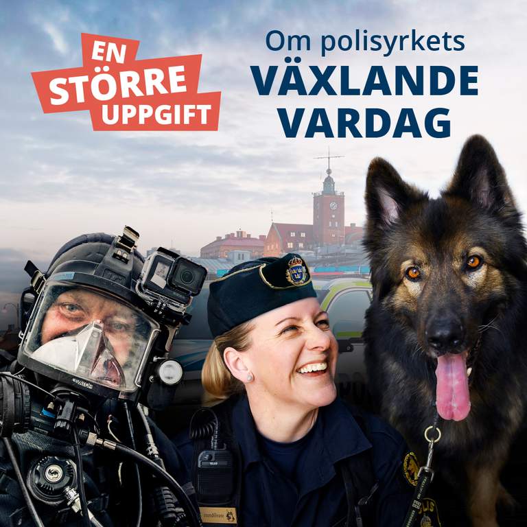 Två poliser och en hund.