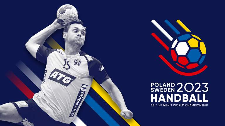 En svensk handbollsspelare, redo att kasta