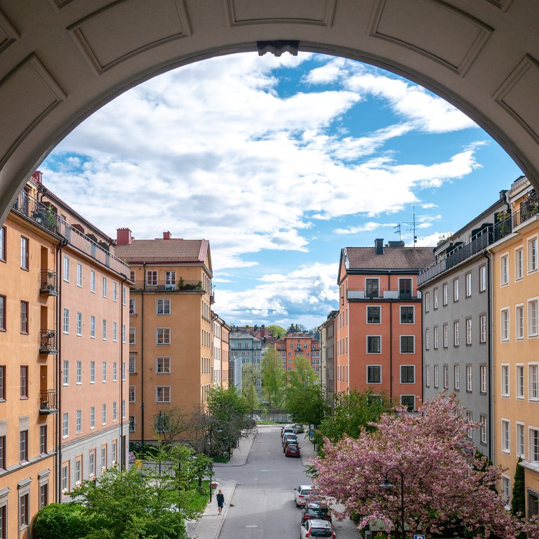 Arkitektur i Stockholm. Utsikt över Atlasområdets bostadsområde i Vasastan.