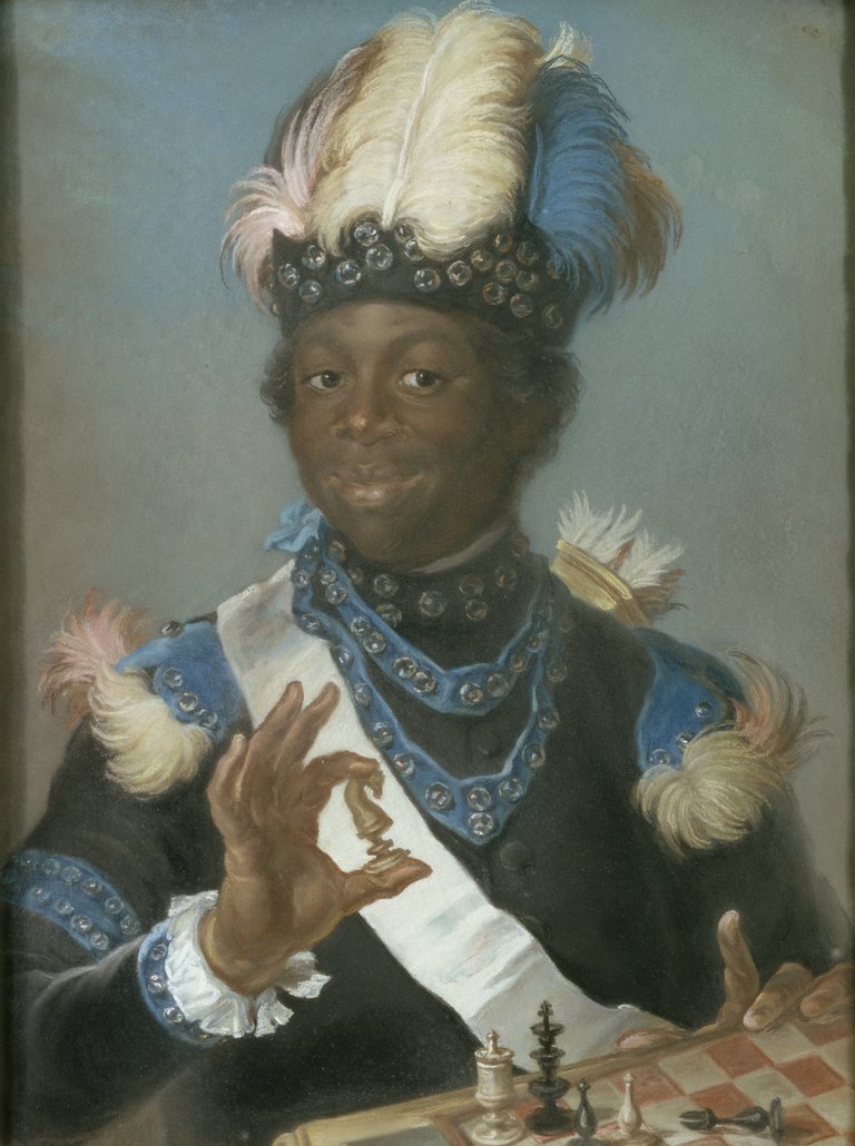 Gustaf Lundberg, Adolph Ludvig Gustav Fredrik Albert Couschi, kallad Badin (omkr. 1747–1822), kammarlakej, hovsekreterare, titulärassessor, 1775. Teckning i pastell.