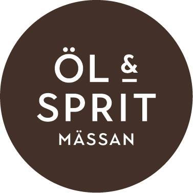 Texten "Öl & Spritmässan" i brun cirkel.