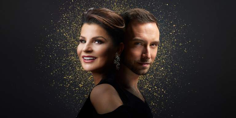 Ett foto av Måns Zelmerlöw och Carola Häggkvist.