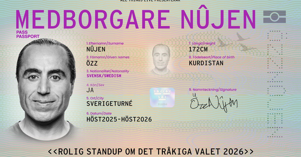 “Medborgare Nûjen” – en standupföreställning med Özz Nûjen - Visit ...