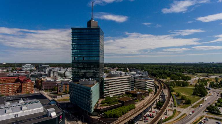 Arkitektur i Stockholm. Kista Science Tower i norra Stockholm.