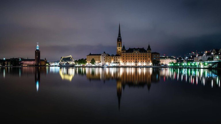 Nattfoto av Stockholm
