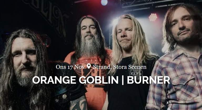 Bandmedlemmarna i Orange Goblin poserar tillsammans.