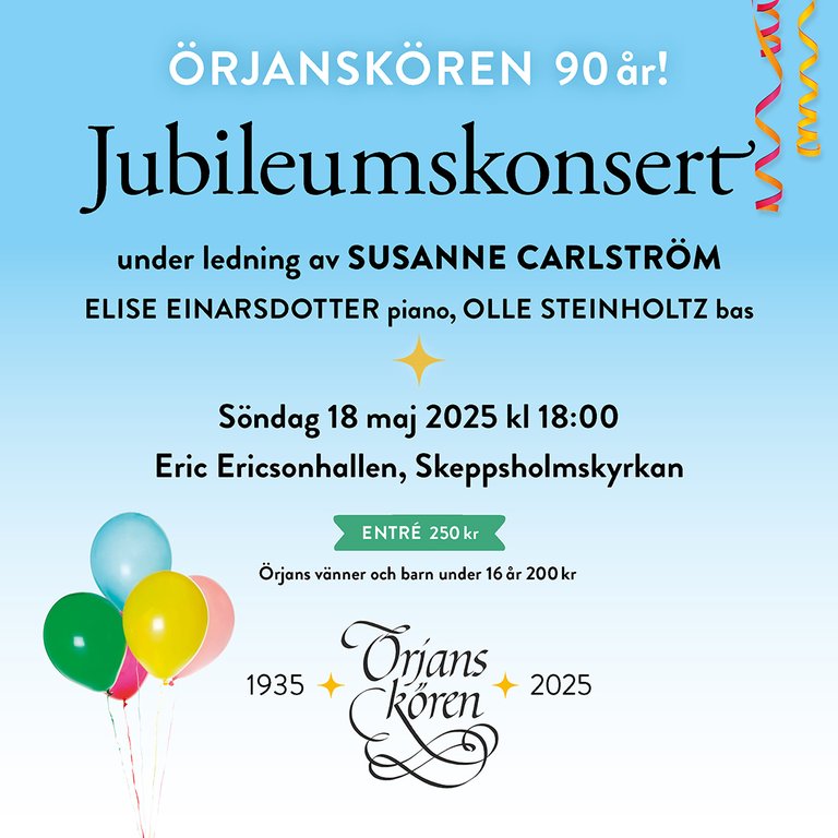 Örjanskören - jubilee concert