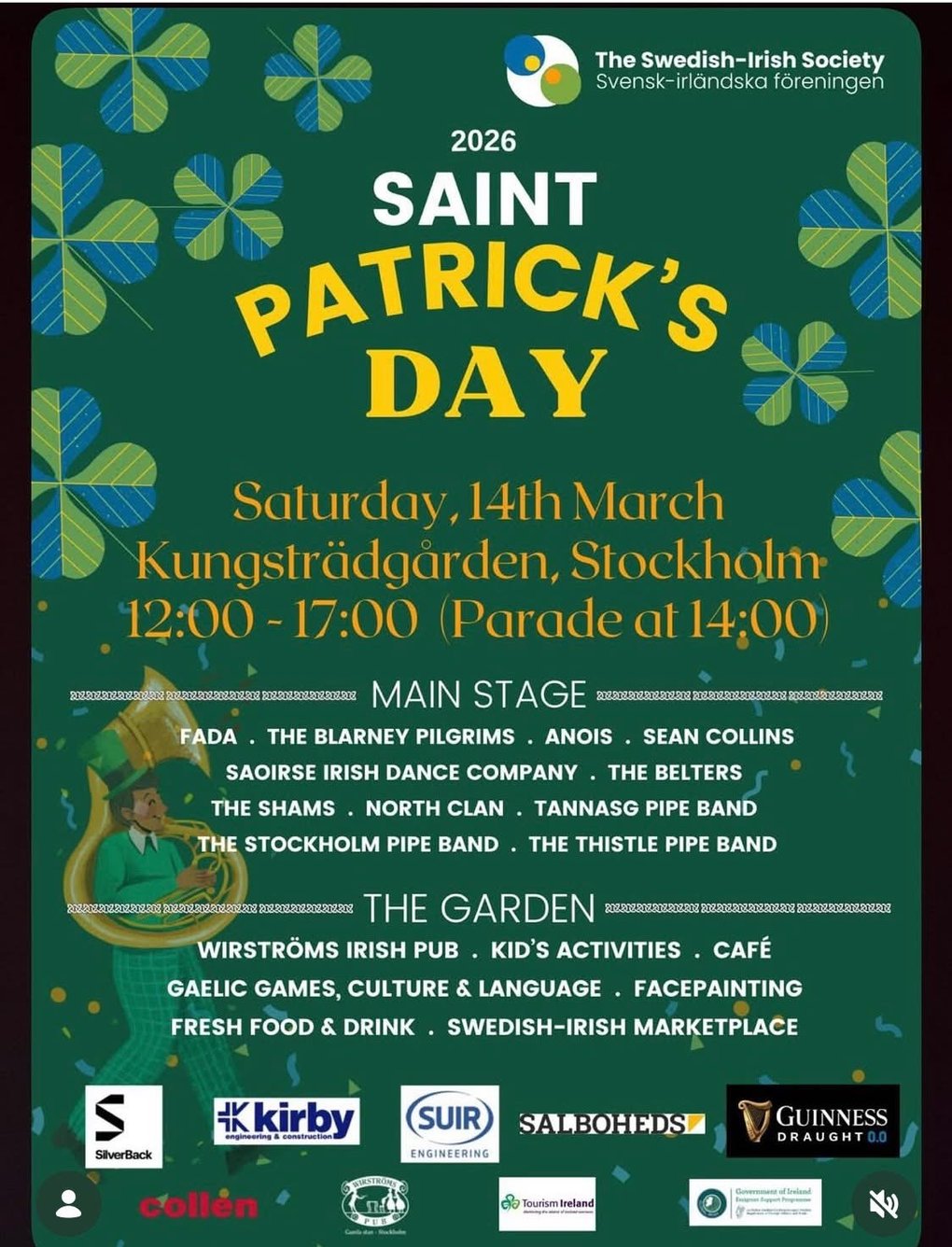 St Patrick's Day celebrations at Kungsträdgården