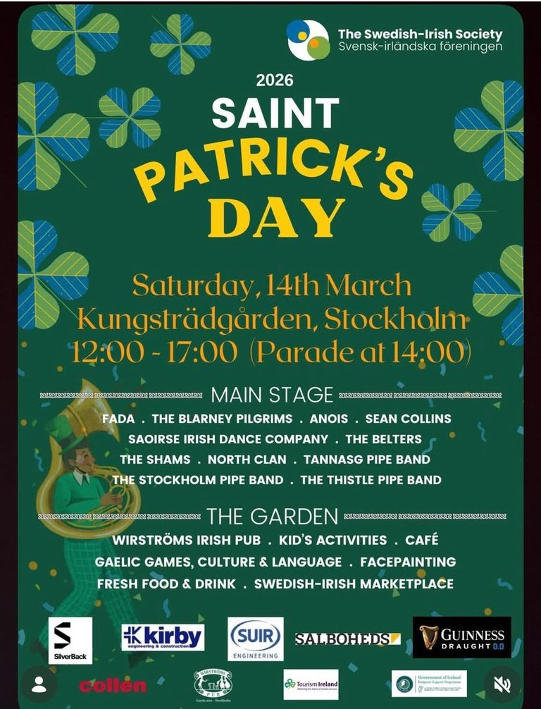 St Patrick's Day celebrations at Kungsträdgården