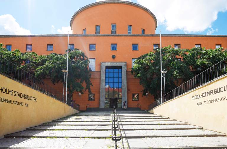 Kultur i Stockholm. Stadsbiblioteket, exteriör.