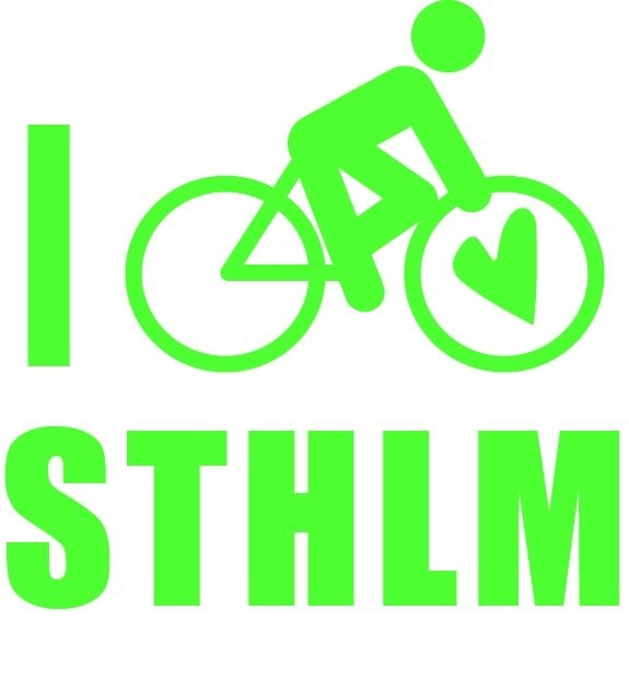 En teckning som föreställer en cyklist.