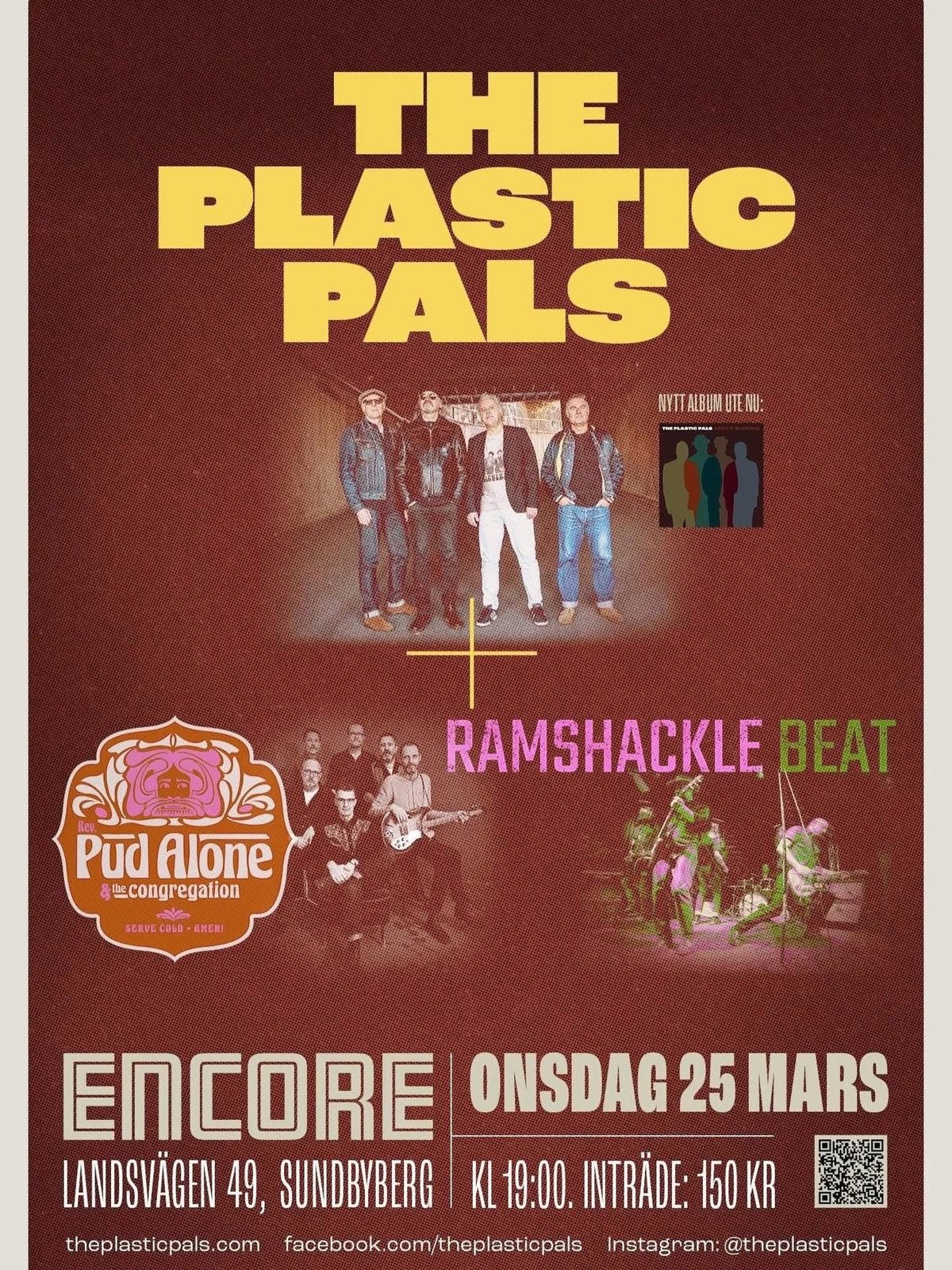 Bild till evenamnget The Plastic Pals, Pud Alone & the Congregation och Ramshackle Beat live på Encore, Sundbyberg