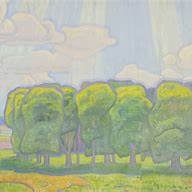 Förstudie till prins Eugens altarmålning i Kiruna kyrka som utställs hos Waldemarsudde.