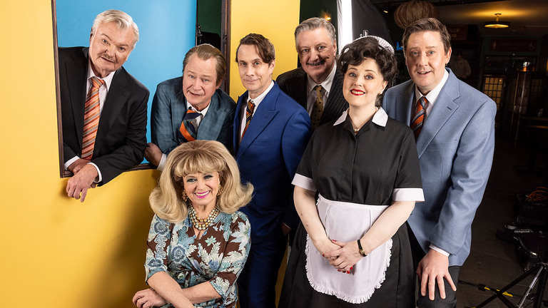 Press photo from “Trassel”: the cast posing at Oscarsteatern.